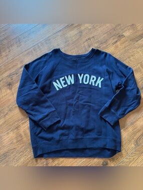 JCrew Navy New York Sweatshirt Size XL Women’s Blue Shirt Top